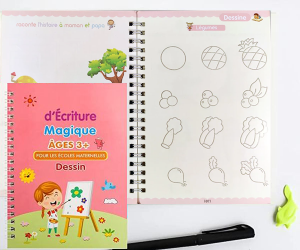 4 Cahiers Magiques Réutilisables Pour Enfants - MagicPen™ ✍🏻