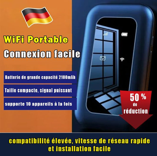 Routeur WiFi Portable 4G/5G avec Batterie 2100 mAh – Connectez Jusqu’à 10 Appareils