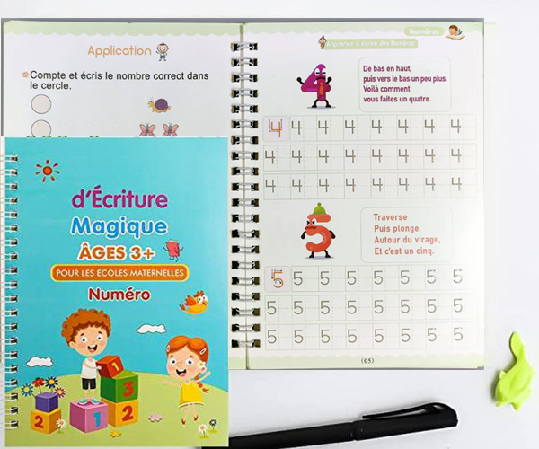 4 Cahiers Magiques Réutilisables Pour Enfants - MagicPen™ ✍🏻